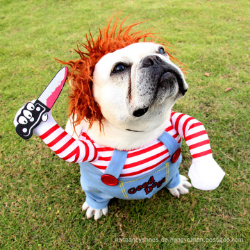 Deadly Doll Hunde Haustier Kostüm Halloween Haustier Kostüm Perücke mittelgroße Hunde Heißverkaufsmodelle